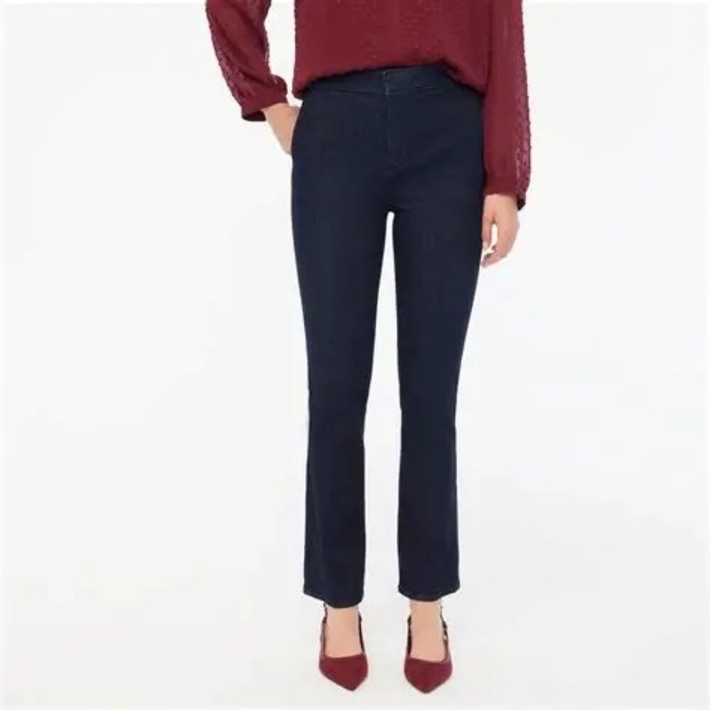 J. Crew Trouser Jean in Signature Stretch in Dark Blue